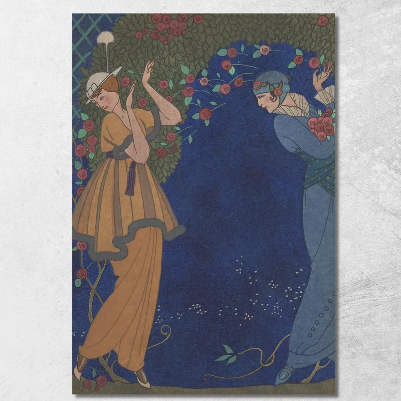 Rose Nella Notte George Barbier quadro stampa su tela