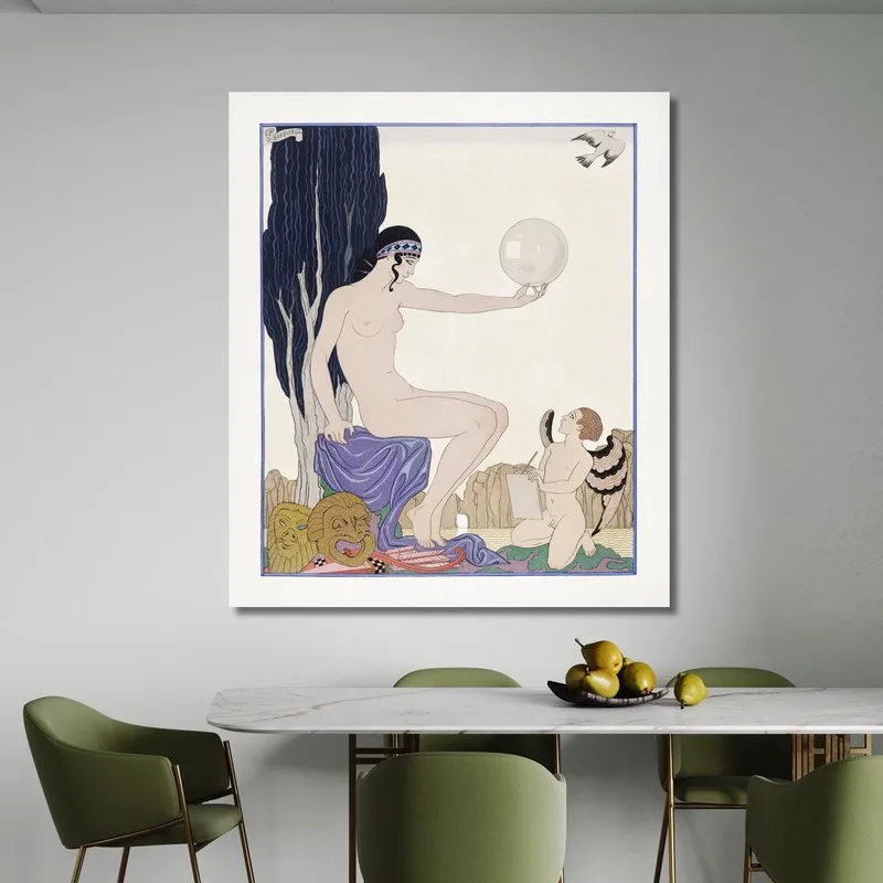 Femme Assise Et Chérubin George Barbier