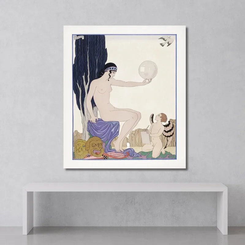 Femme Assise Et Chérubin George Barbier