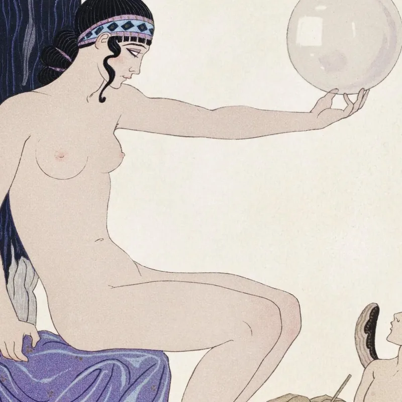 Femme Assise Et Chérubin George Barbier