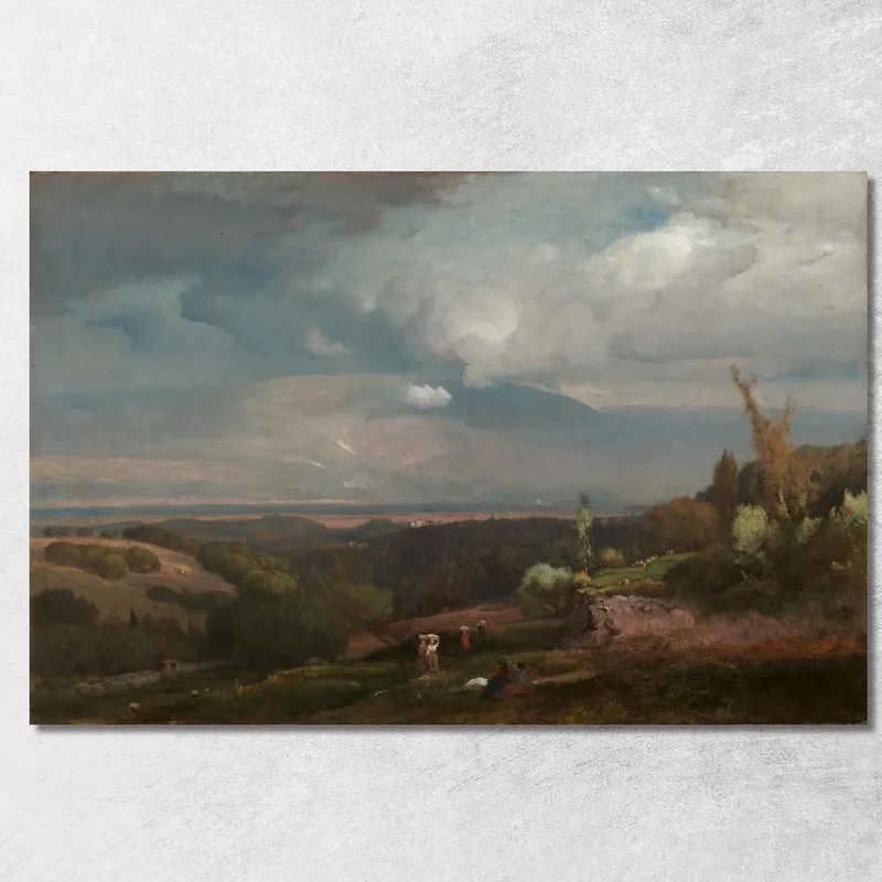 Tormenta Acercándose Desde Las Colinas Albanas George Inness cuadro en lienzo