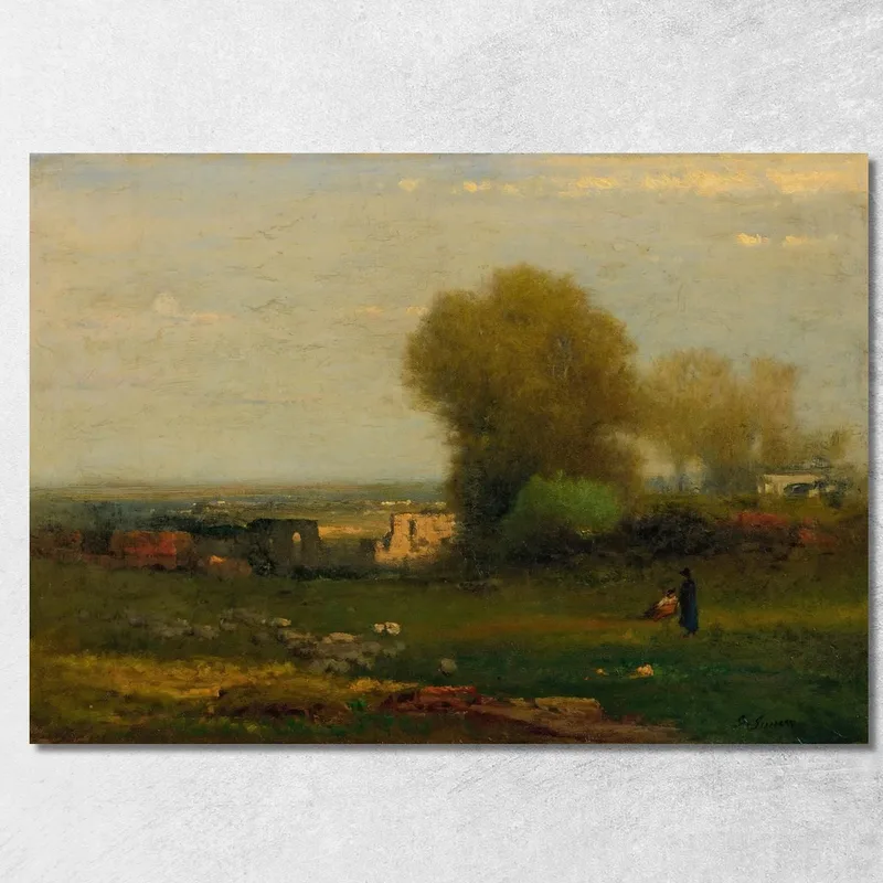 Junto Al Antiguo Acueducto, Campaña, Italia George Inness cuadro en lienzo