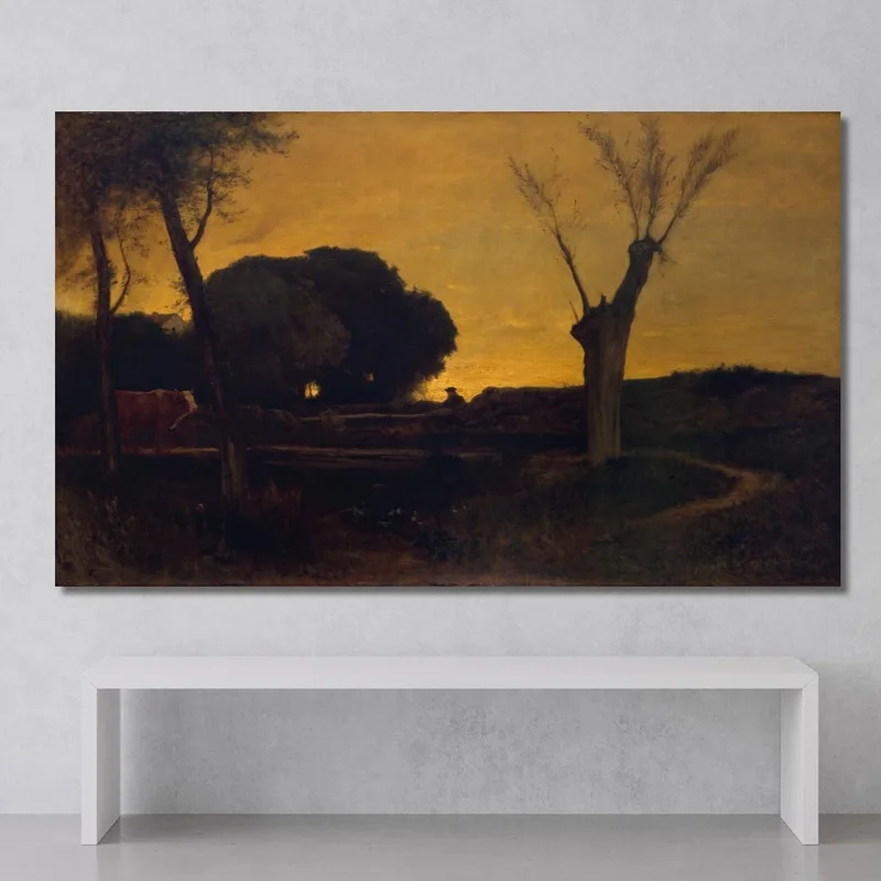 Evening At Medfield Massachusetts George Inness