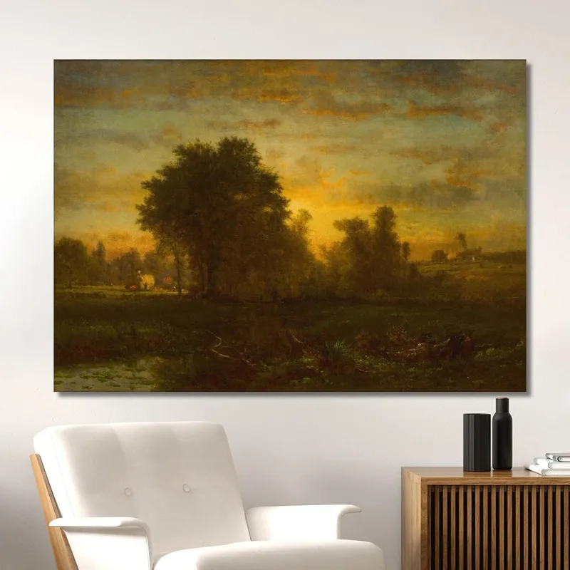 Ferme Au Coucher Du Soleil George Inness