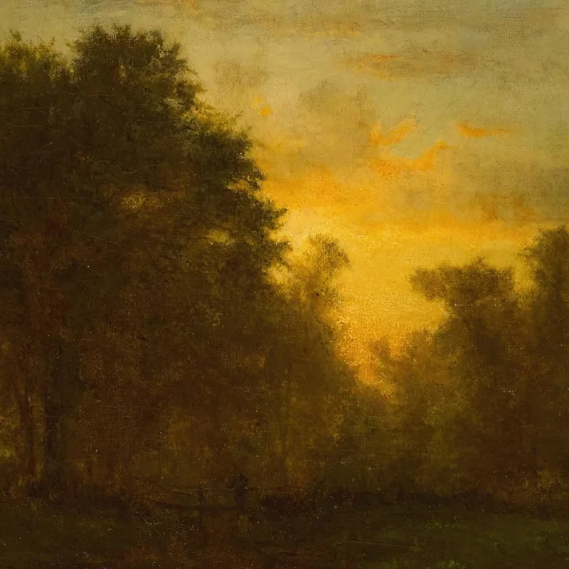 Ferme Au Coucher Du Soleil George Inness
