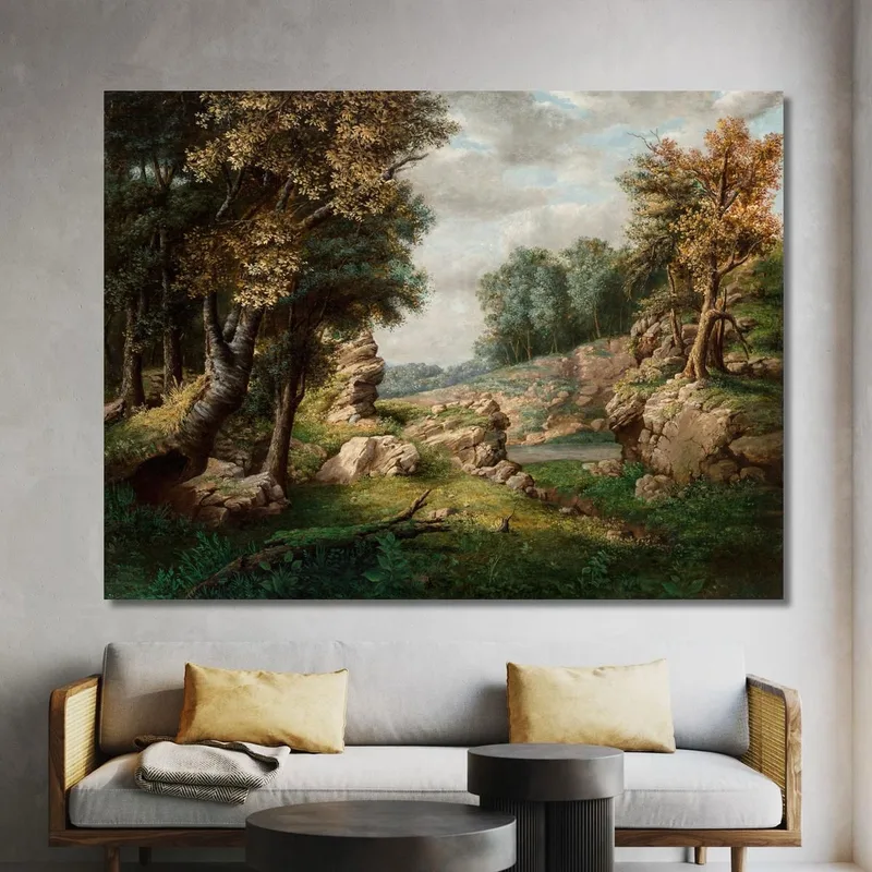 Quebrada Rocosa Cerca Del Pueblo George Inness