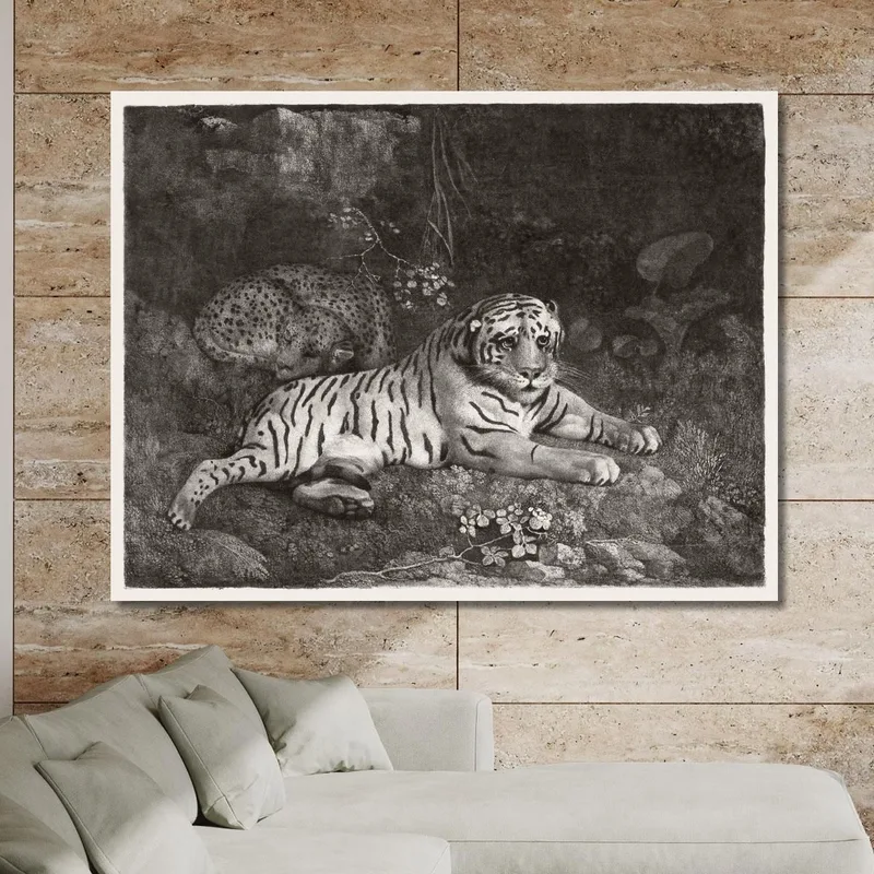 A Tiger And A Sleeping Leopard 1788 George Stubbs