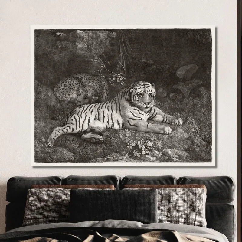 A Tiger And A Sleeping Leopard 1788 George Stubbs