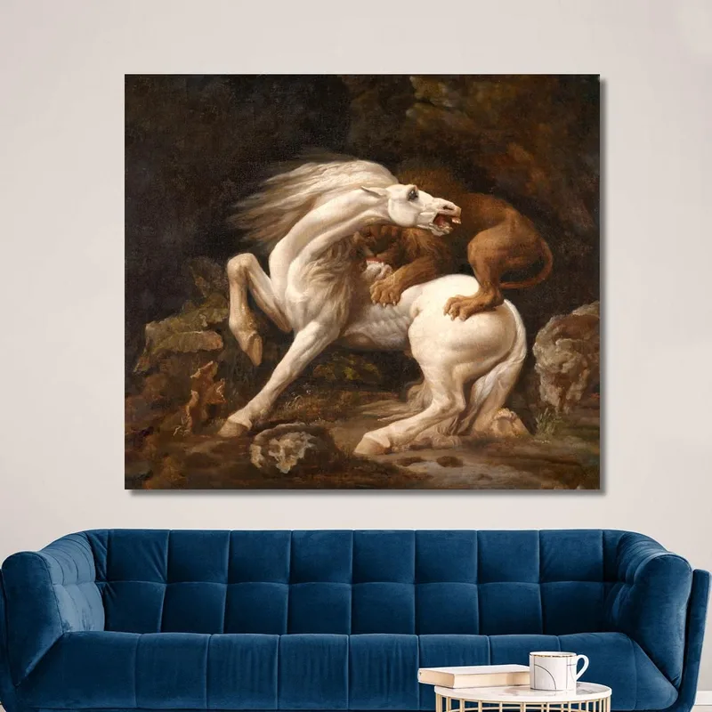 Pferd Von Einem Löwen Angegriffen George Stubbs