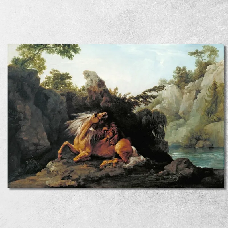 Cavallo Divorato Da Un Leone George Stubbs quadro stampa su tela