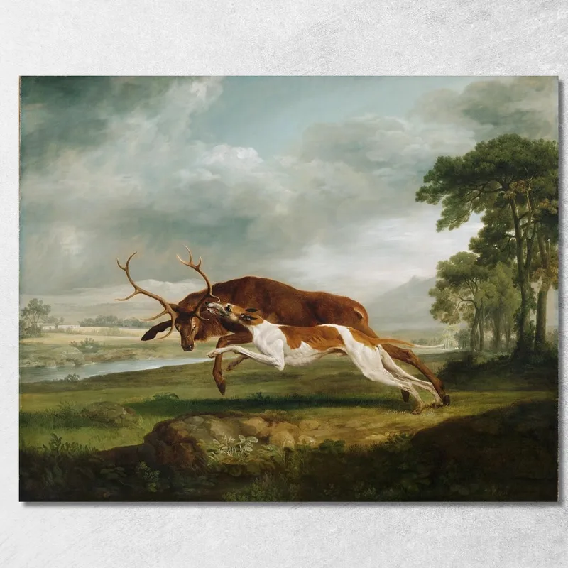 Hound Che Insegue Un Cervo George Stubbs quadro stampa su tela