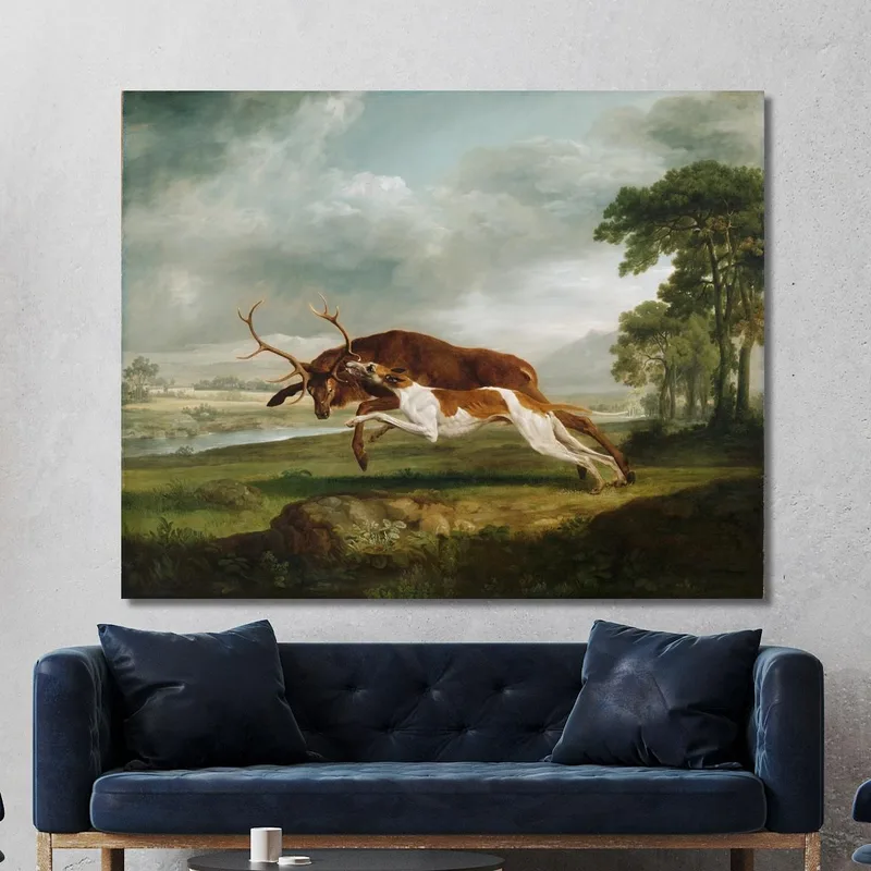 Hound Che Insegue Un Cervo George Stubbs