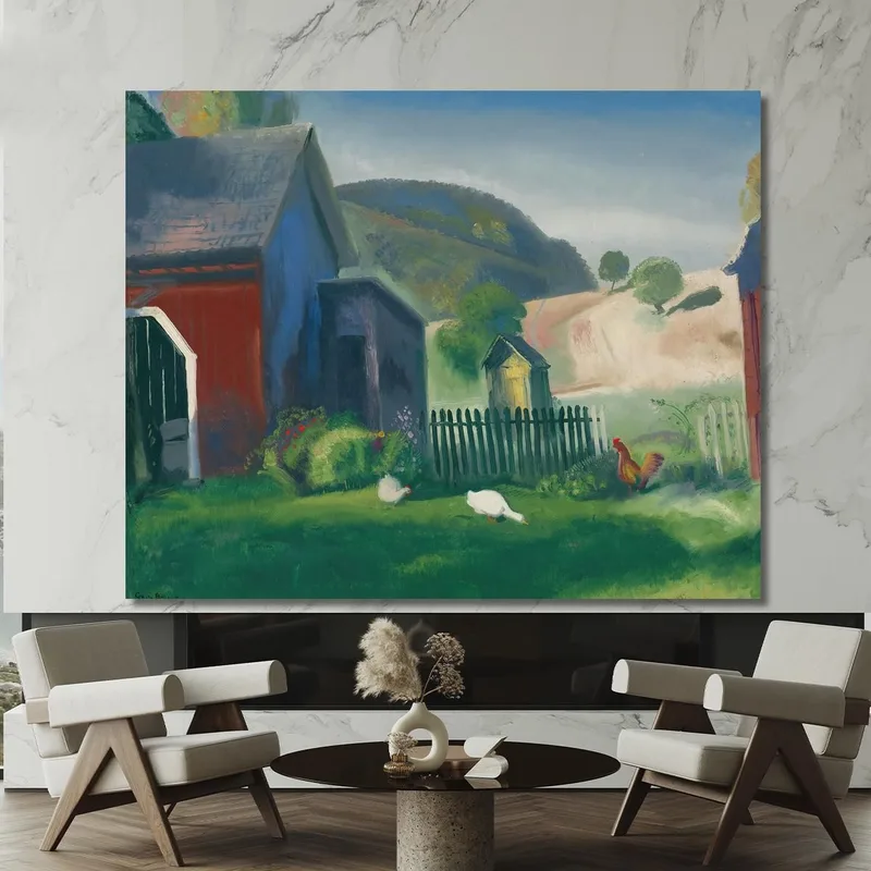 Scheunenhof Und Hühner George Wesley Bellows