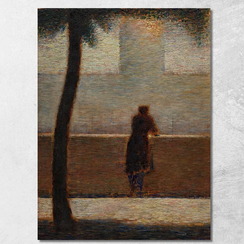 Un Uomo Appoggiato A Un Parapetto Georges Seurat quadro stampa su tela