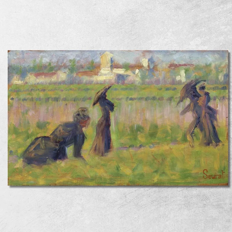 Figure In Un Paesaggio Georges Seurat quadro stampa su tela