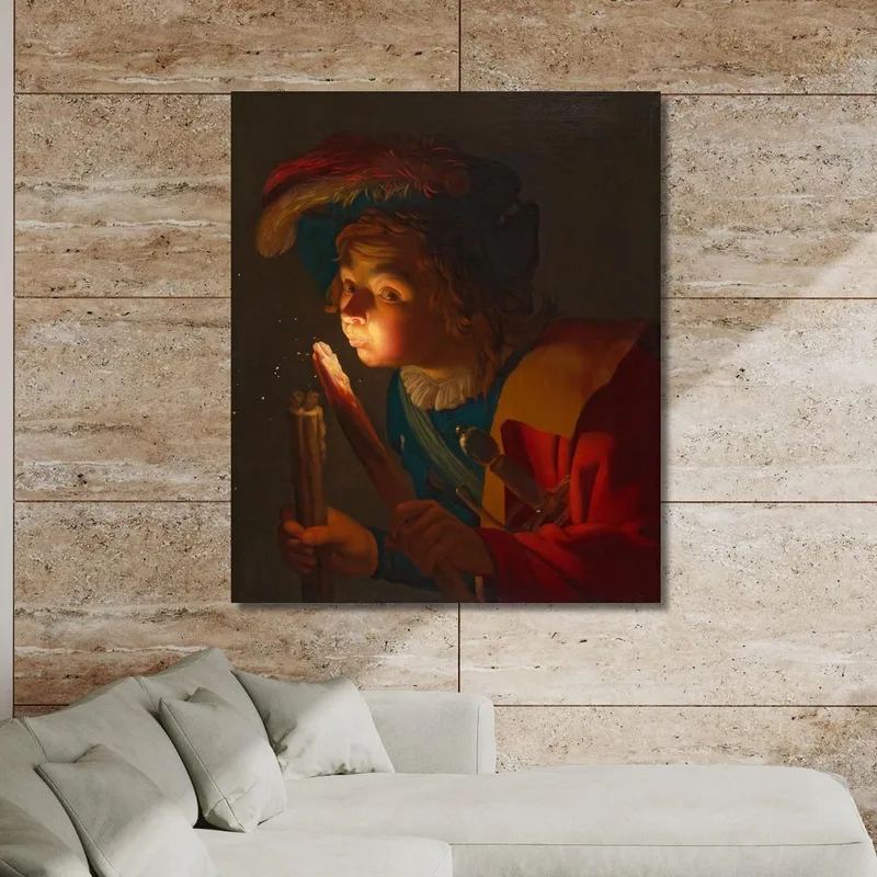 Un Ragazzo Che Soffia Su Un Tizzone Gerard van Honthorst