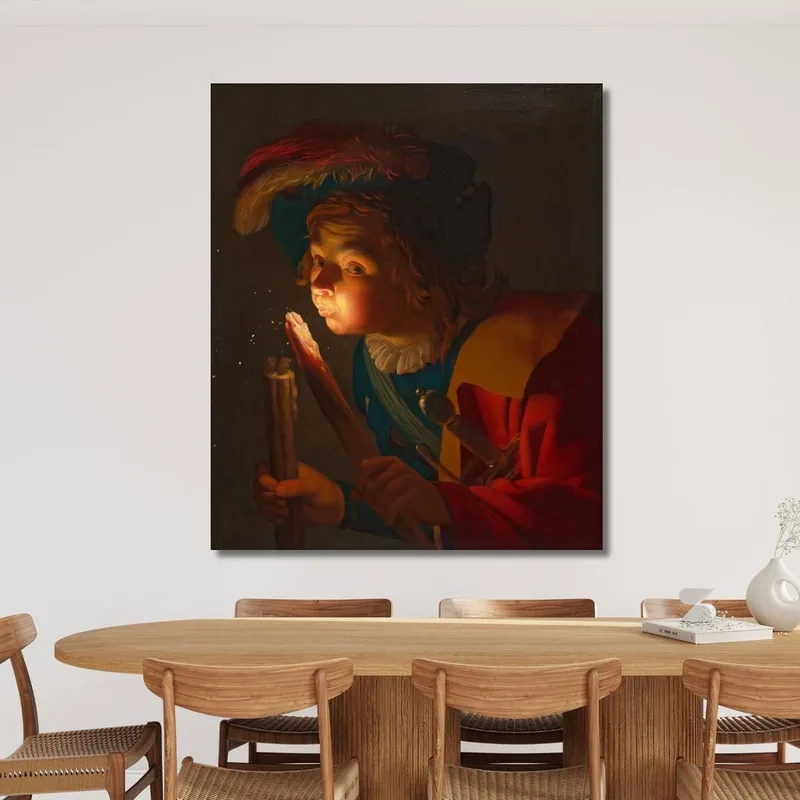 Un Ragazzo Che Soffia Su Un Tizzone Gerard van Honthorst