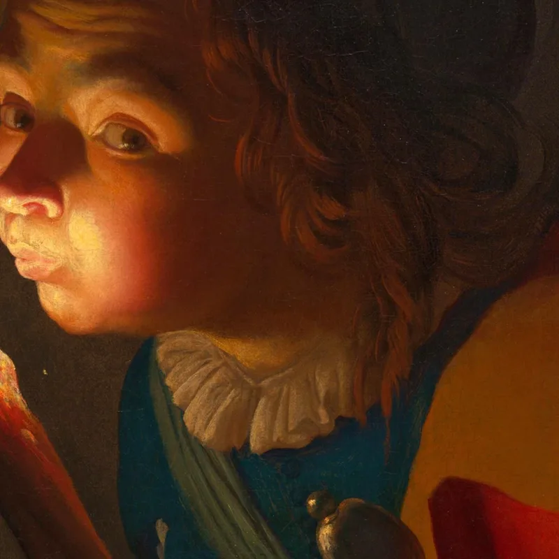 Un Ragazzo Che Soffia Su Un Tizzone Gerard van Honthorst