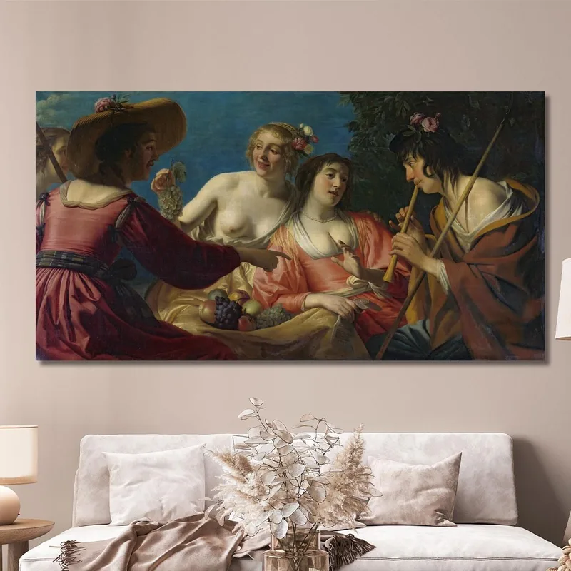 Flöte Spielender Hirte Und Vier Hirtinnen Gerard van Honthorst