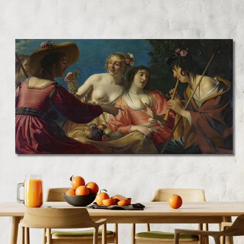 Flöte Spielender Hirte Und Vier Hirtinnen Gerard van Honthorst
