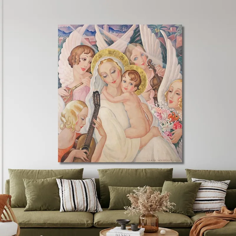 Madonna With Child Surrounded By Musical Angels Gerda Wegener
