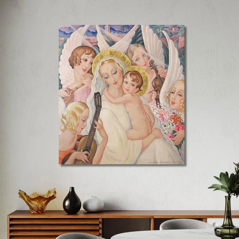 Madonna With Child Surrounded By Musical Angels Gerda Wegener