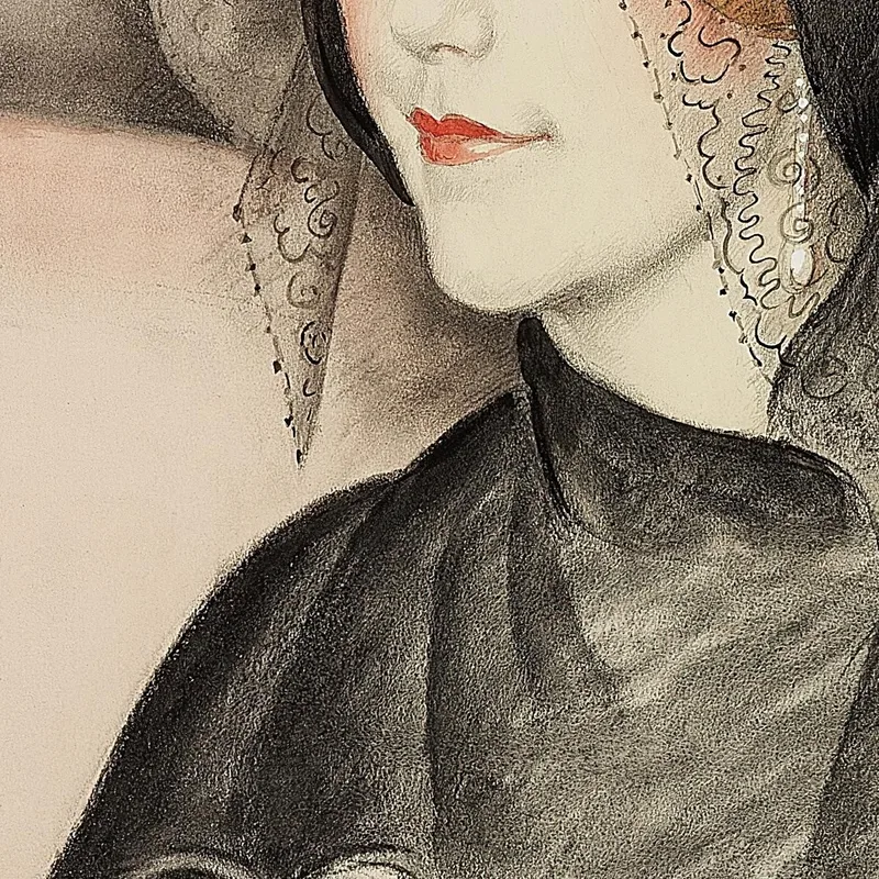 Giovane Donna Con Cappello A Cilindro Nero E Piccolo Cagnolino Bianco Gerda Wegener