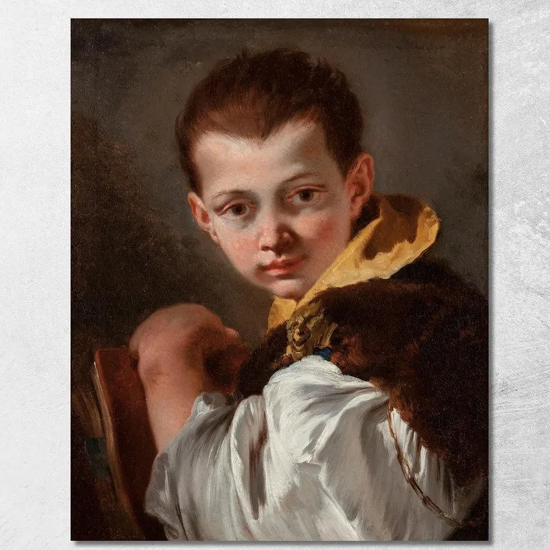 Junge Hält Ein Buch Porträt Von Lorenzo Tiepolo Giovanni Battista Tiepolo drucken auf leinwand