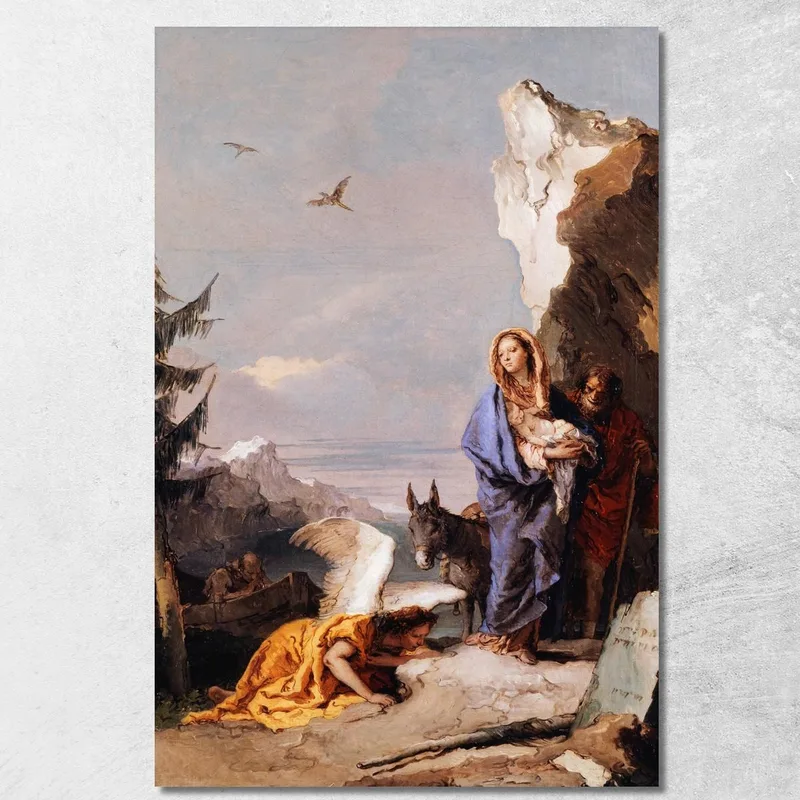 La Fuga In Egitto Giovanni Battista Tiepolo quadro stampa su tela