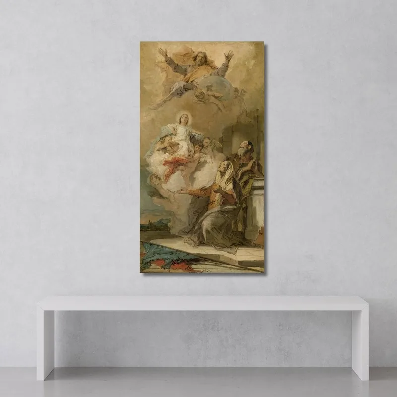 L'Immacolata Concezione Gioacchino E Anna Ricevono La Vergine Maria Giovanni Battista Tiepolo quadro stampa su tela