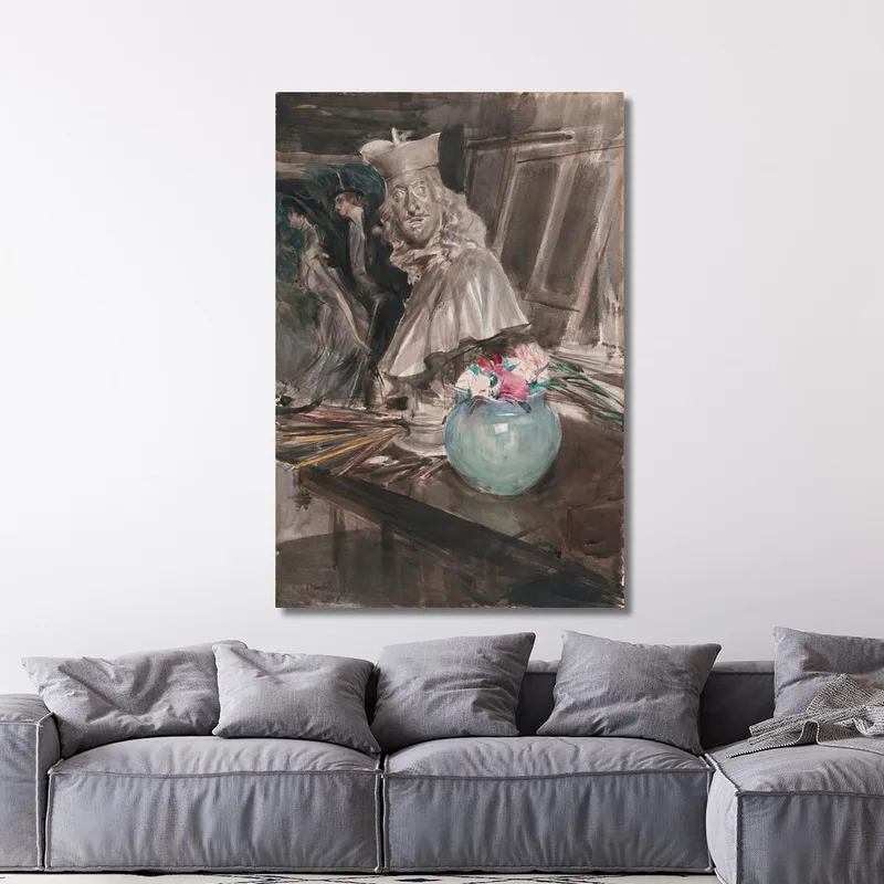 Un Rincón Del Estudio Del Artista Con Un Busto De Leopoldo De Medici Giovanni Boldini