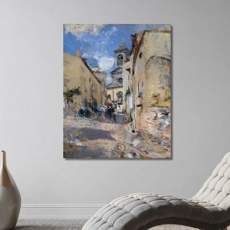 Chiesa Di Paese L'Uscita Dalla Messa Giovanni Boldini