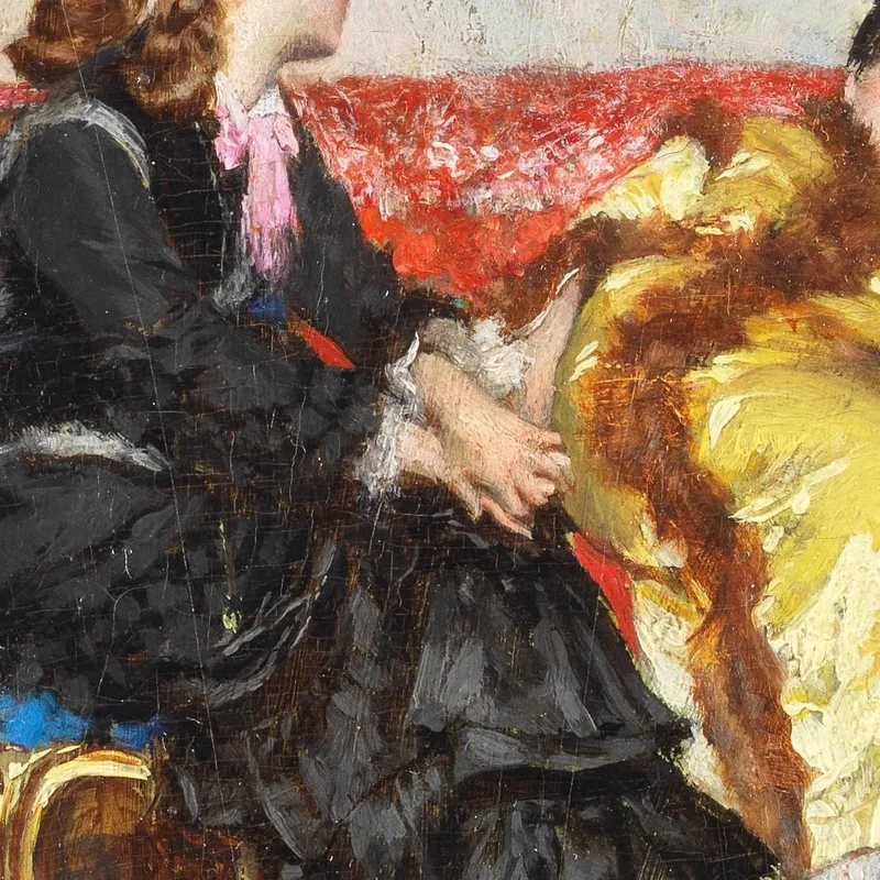 Zwei Damen Sitzen In Einem Innenraum Giovanni Boldini