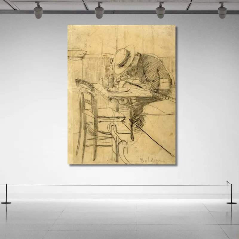 The Painter Helleu Sitting On A Café Terrace Giovanni Boldini