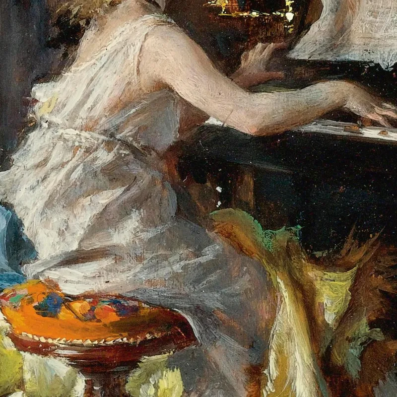 Signora Al Pianoforte Woman At A Piano Giovanni Boldini