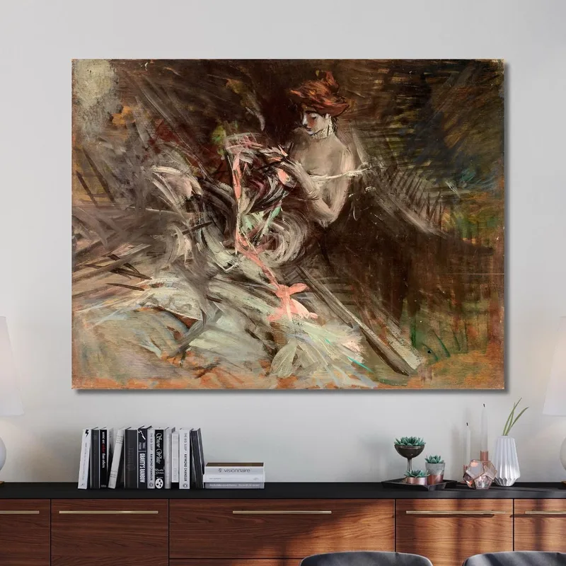 The Ball Gown Interior With Young Girl Sewing Giovanni Boldini