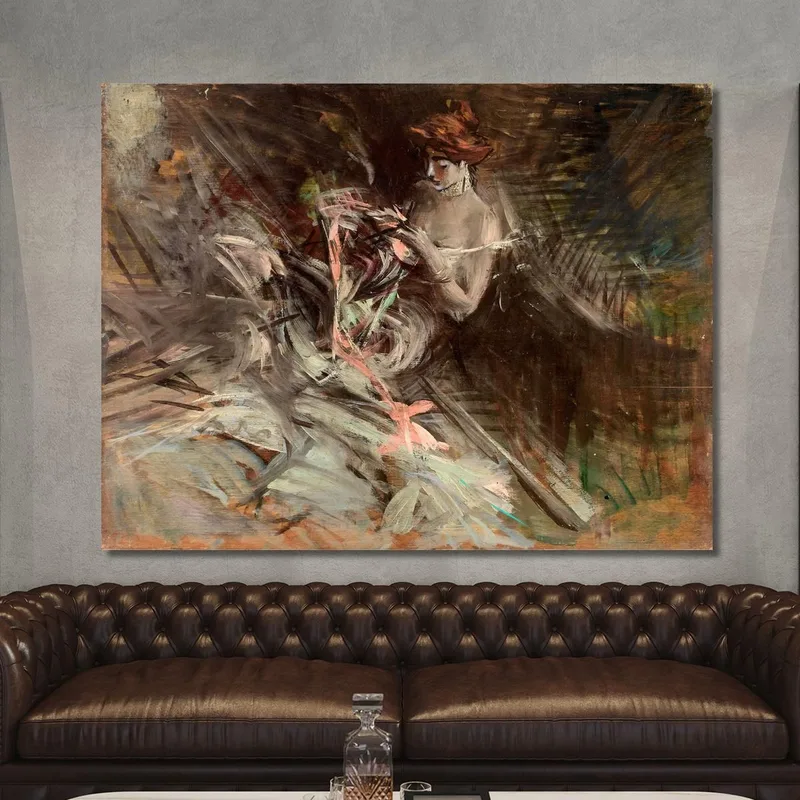 The Ball Gown Interior With Young Girl Sewing Giovanni Boldini