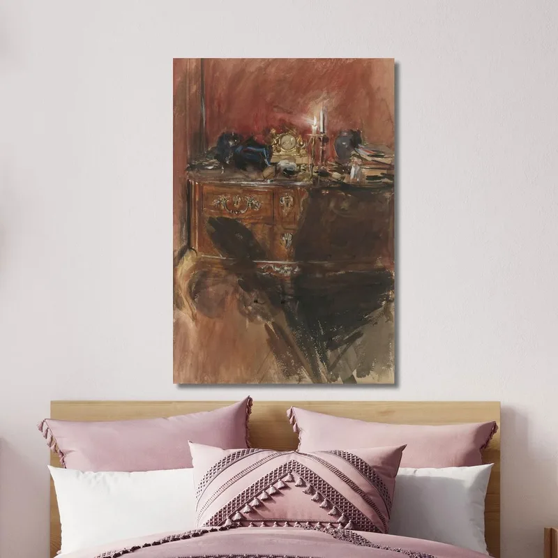 Vista Di Un Interno Con Un Comò Luigi Xv Giovanni Boldini