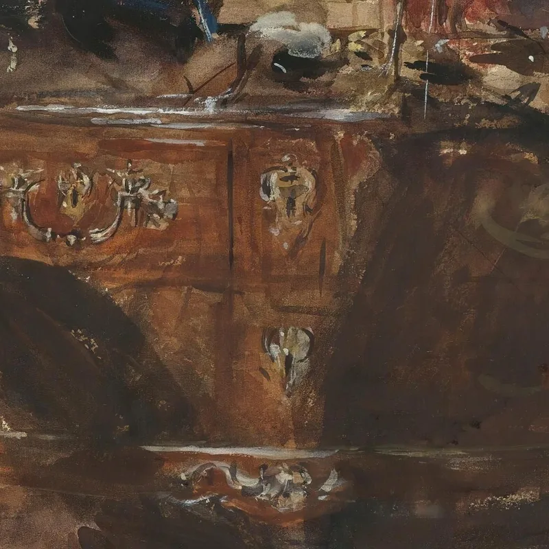 Vista Di Un Interno Con Un Comò Luigi Xv Giovanni Boldini