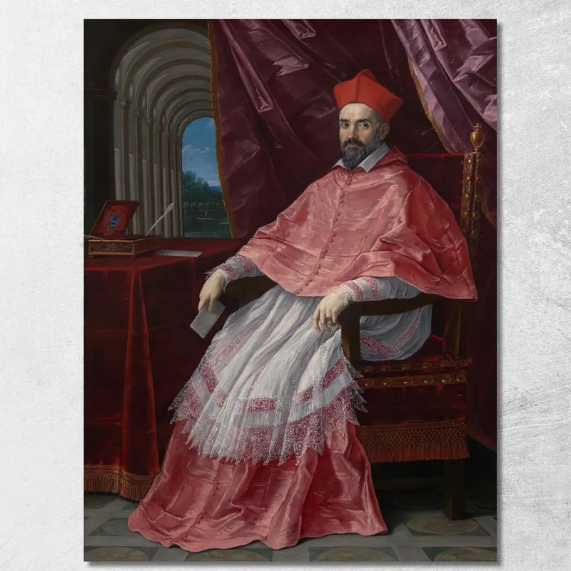 Cardinale Roberto Ubaldini 1581-1635 Legato Pontificio A Bologna Guido Reni quadro stampa su tela