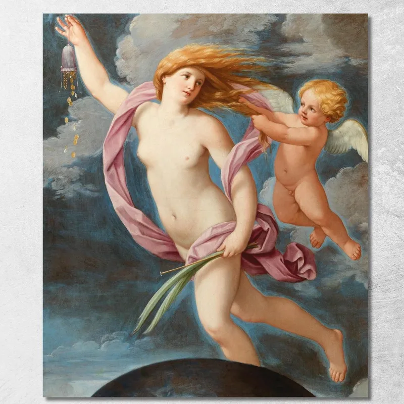 Fortuna Con Una Borsa Guido Reni quadro stampa su tela