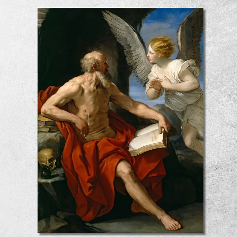 L'Angelo Appare A San Girolamo Guido Reni quadro stampa su tela