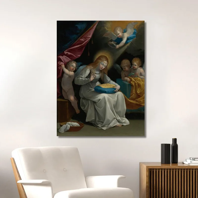 La Vergine Che Cuce Accompagnata Da Quattro Angeli (La Couseuse) Guido Reni