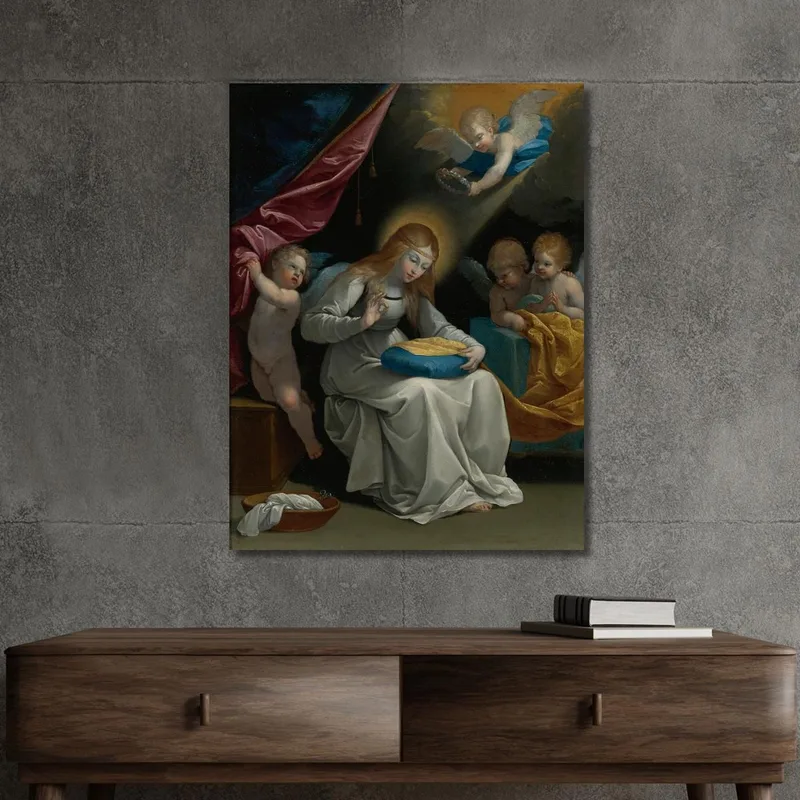 La Vergine Che Cuce Accompagnata Da Quattro Angeli (La Couseuse) Guido Reni