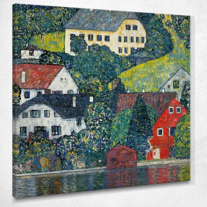 Caso Ad Unterach Sull'Attersee Gustav Klimt quadro stampa su tela