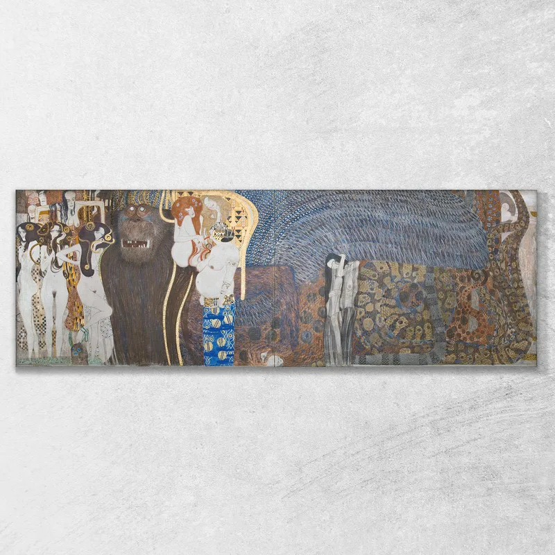 Beethovenfries Die Feindlichen Gewalten Tafel 1 Stirnwand Gustav Klimt