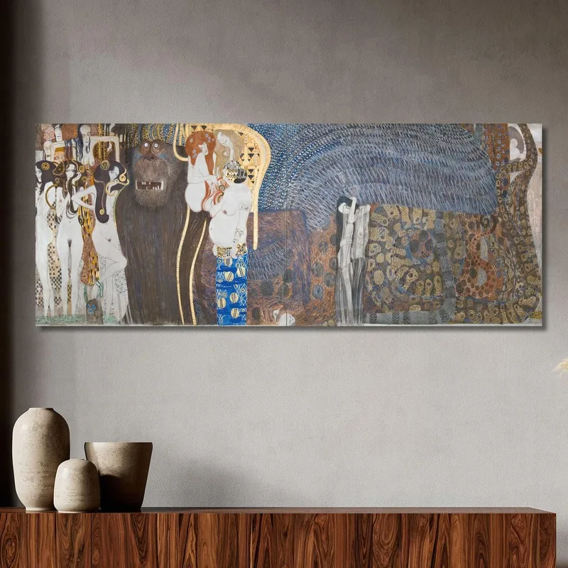 Beethovenfries Die Feindlichen Gewalten Tafel 1 Stirnwand Gustav Klimt