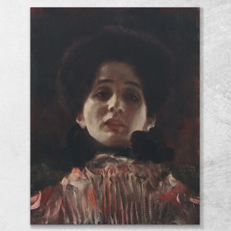 Lady En Face Con Abito Plissettato Gustav Klimt