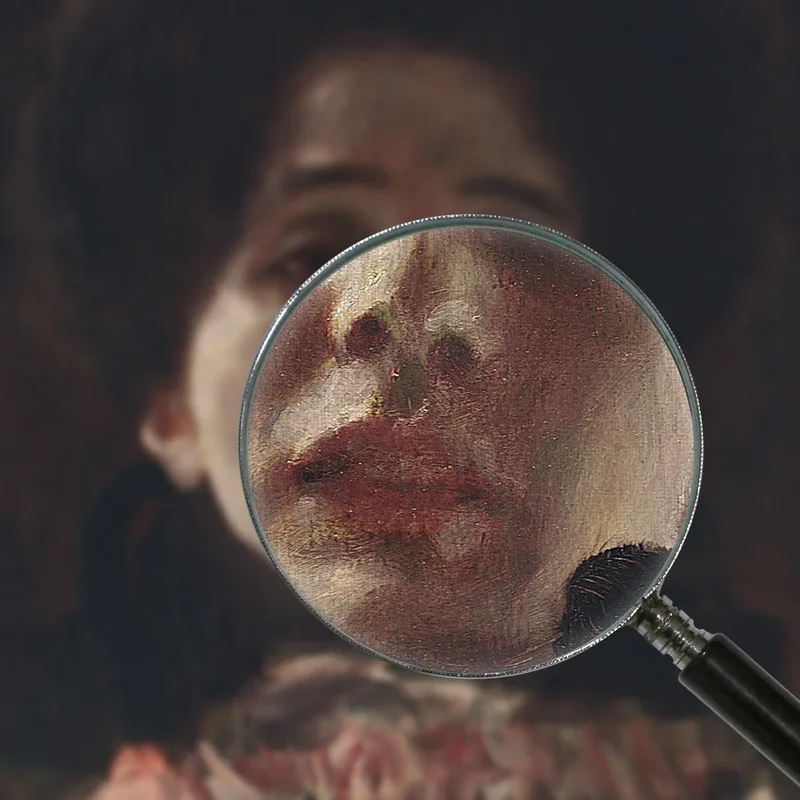 Lady En Face Con Abito Plissettato Gustav Klimt