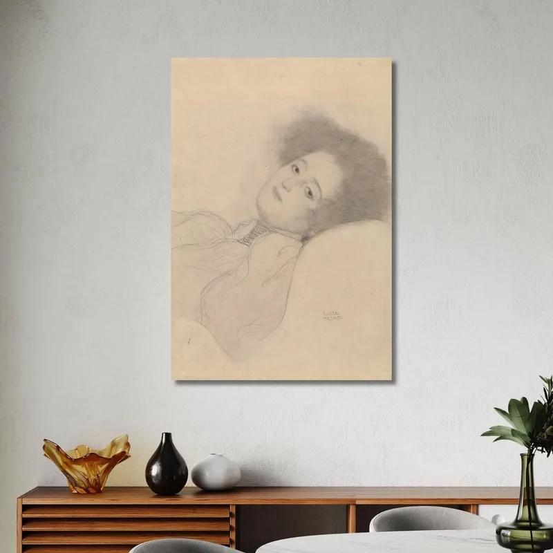 Portrait Of A Young Woman Reclining Gustav Klimt